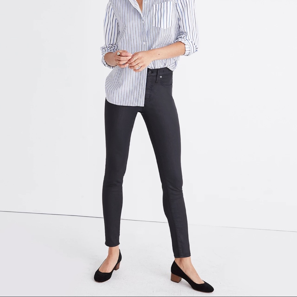NWT Madewell Women’s 9" High-Rise Skinny Jeans: Coated Edition. Size 27